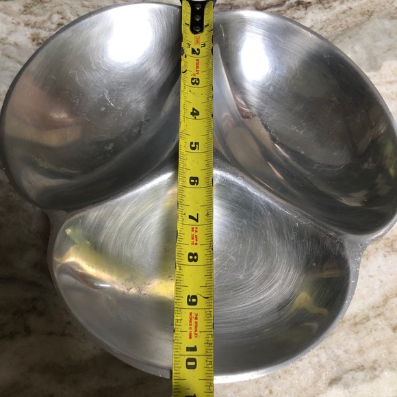 NAMBE 3 SECTION METAL BOWL DISH 589A 11X11 - Picture 9 of 12